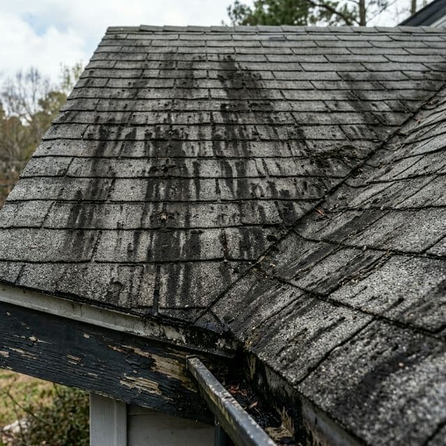Black streaks on Wisconsin roof